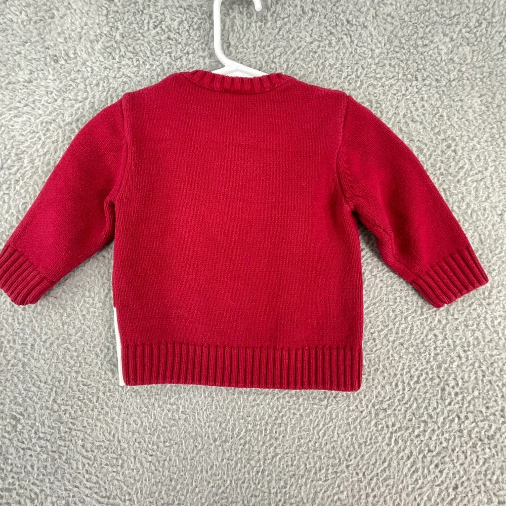 Gymboree Sweater Kids 12-18 Months Red Saint Bernard Winter Holiday Pullover